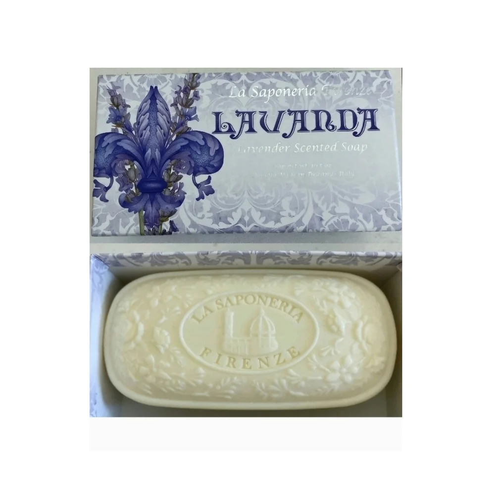 La Saponeria Firenze Lavanda Italy Lavender Jumbo Bar Soap w/ Box 10.5 oz